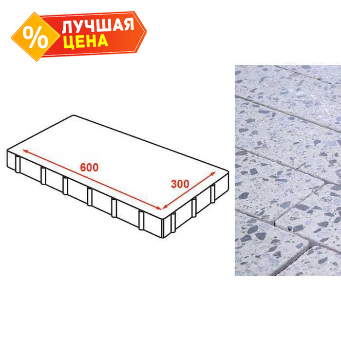 Плита тротуарная Готика Granite FINERRO, Грис Парга 600x300x80 мм