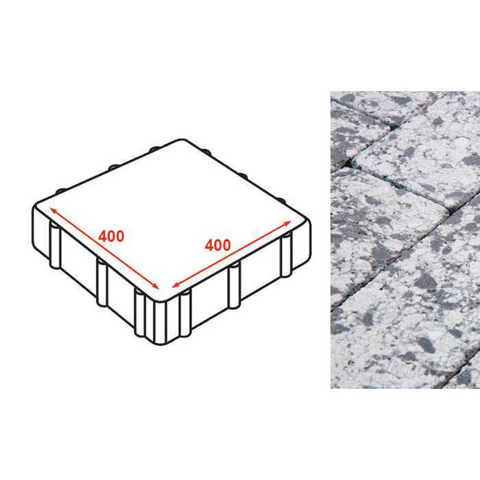 Плита тротуарная Готика Granite FINERRO, Диорит 400x400x80 мм