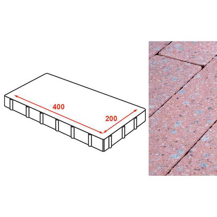 Плита тротуарная Готика Granite FINERRO, Травертин 400x200x80 мм