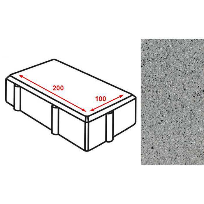 Плитка тротуарная Готика Granite FERRO, брусчатка, Цветок Урала 200x100x80 мм